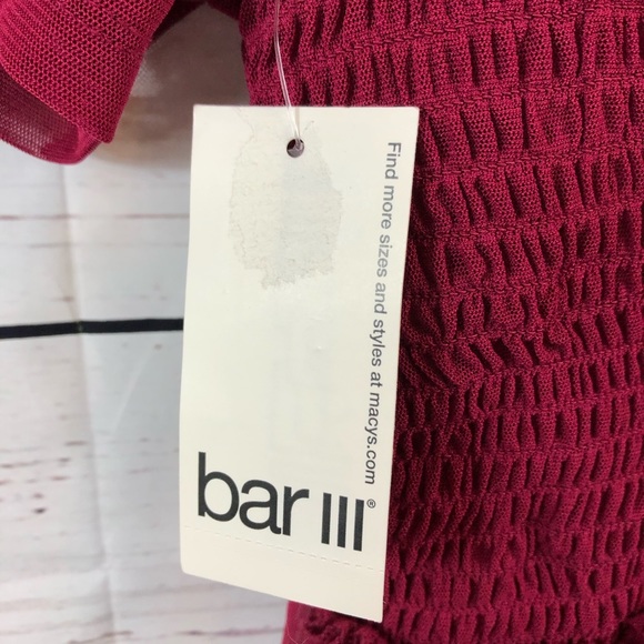 BAR III Ruffled Illusion Neckline Top NWT, Medium - Picture 5 of 6